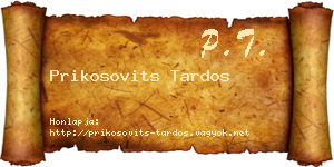 Prikosovits Tardos névjegykártya